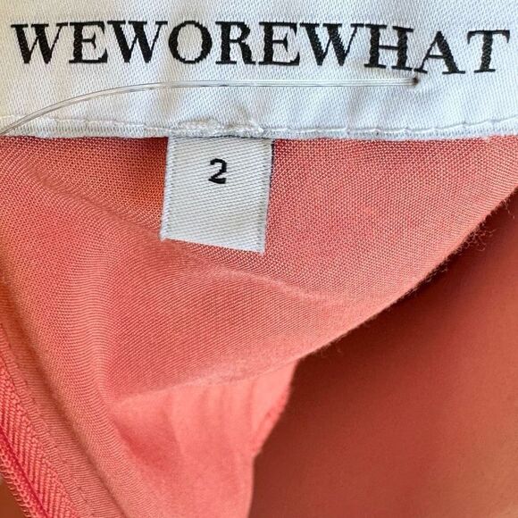 NWOT WEWOREWHAT Puff Sleeve Maxi Dress Coral - Picture 10 of 11